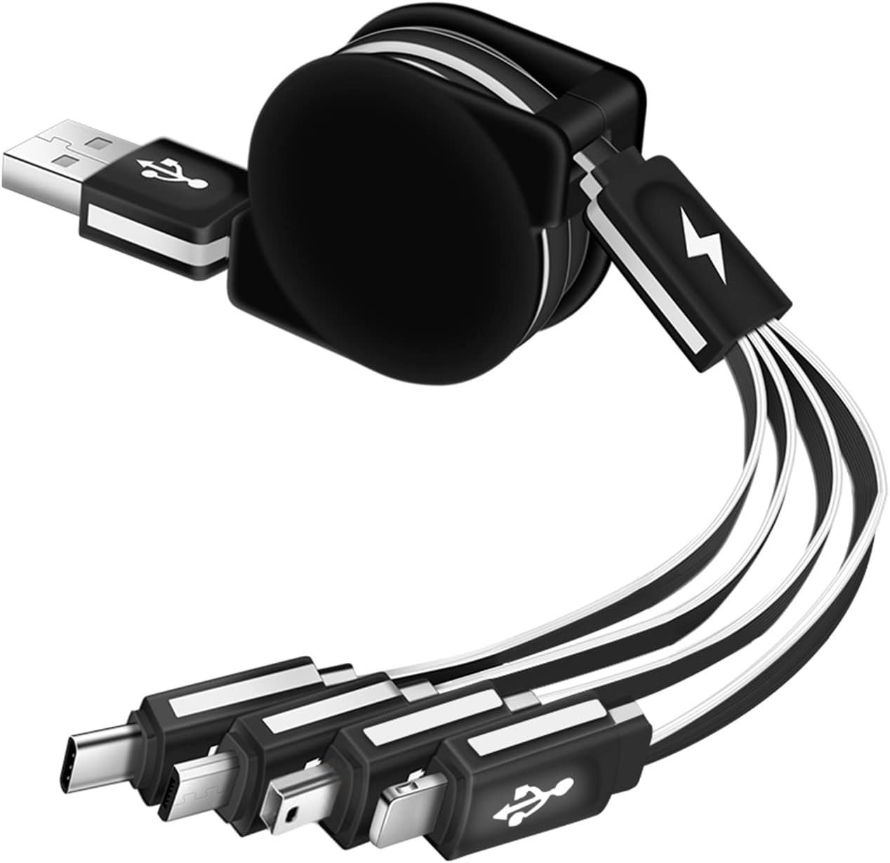 Multi Charging Cable 4 in 1 Multi USB Charger Cable Retractable Universal Multi0ple USB Charging Cord Adapter